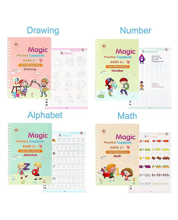 Sank Magic Practice Copybook (4 BOOKS,1 PEN,1 GRIP,10 REFILL)